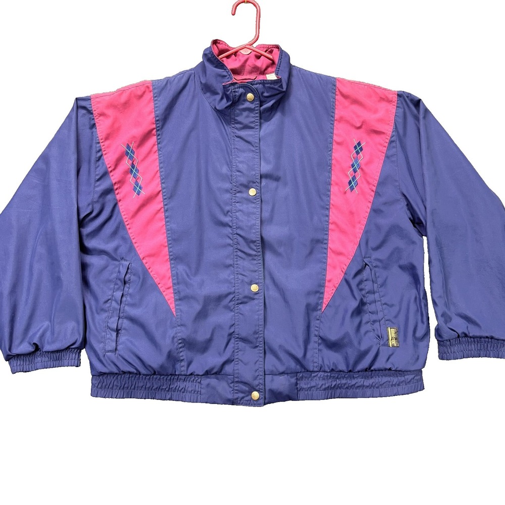 Vintage Tourney Gore-Tex Jacket Womens XL Blue‎ Pink Waterproof Windbreaker 90s